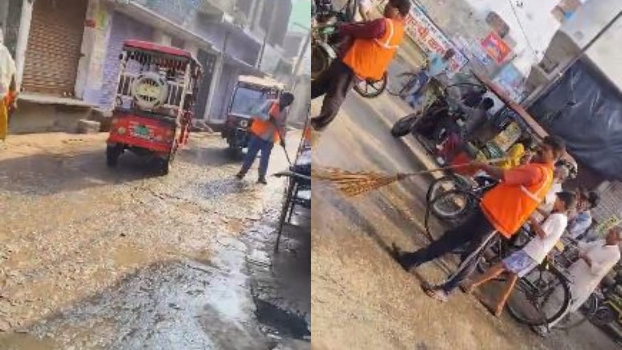 Roads were washed in Bisalpur on Diwali