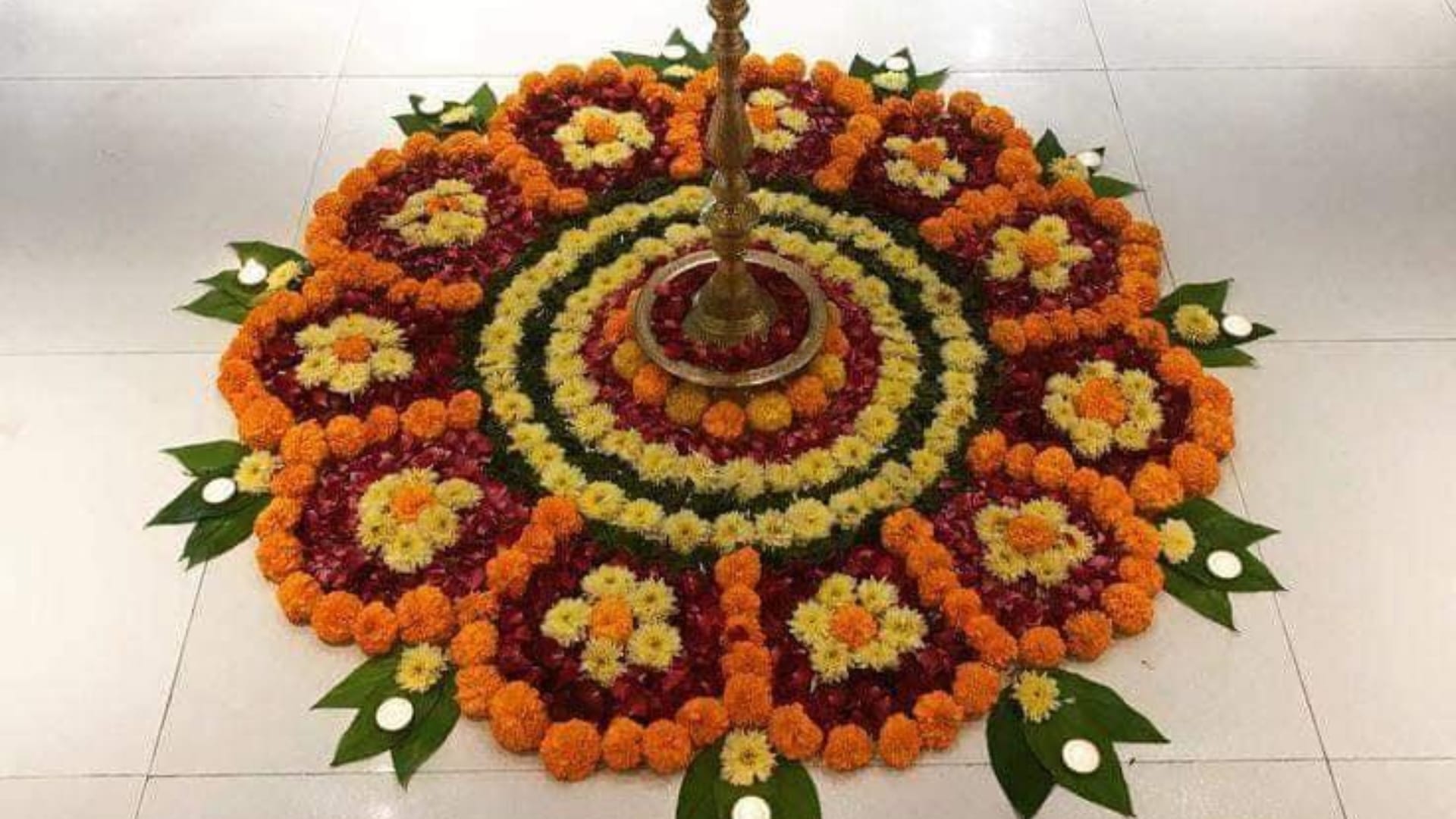 Diwali Special Flower Rangoli Ideas with image 10 Minute Diwali Rangoli Designs