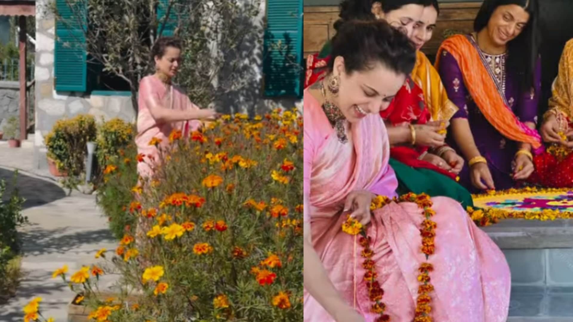 Emergency actress Kangana Ranaut shared beautiful pictures from her Diwali 2024 celebrations