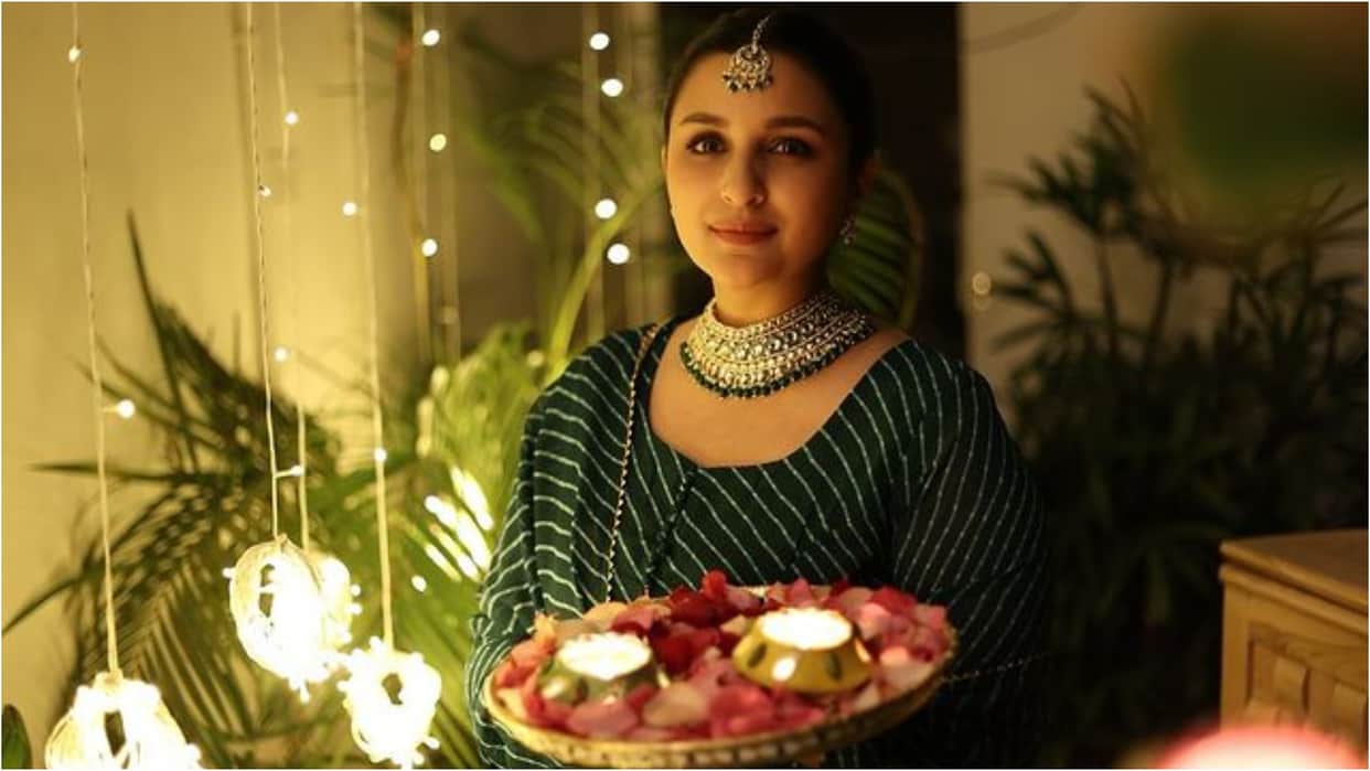 Parineeti Chopra looking beautiful On Diwali actress Extend wishes says Wish you all a CHAMKILA diwali