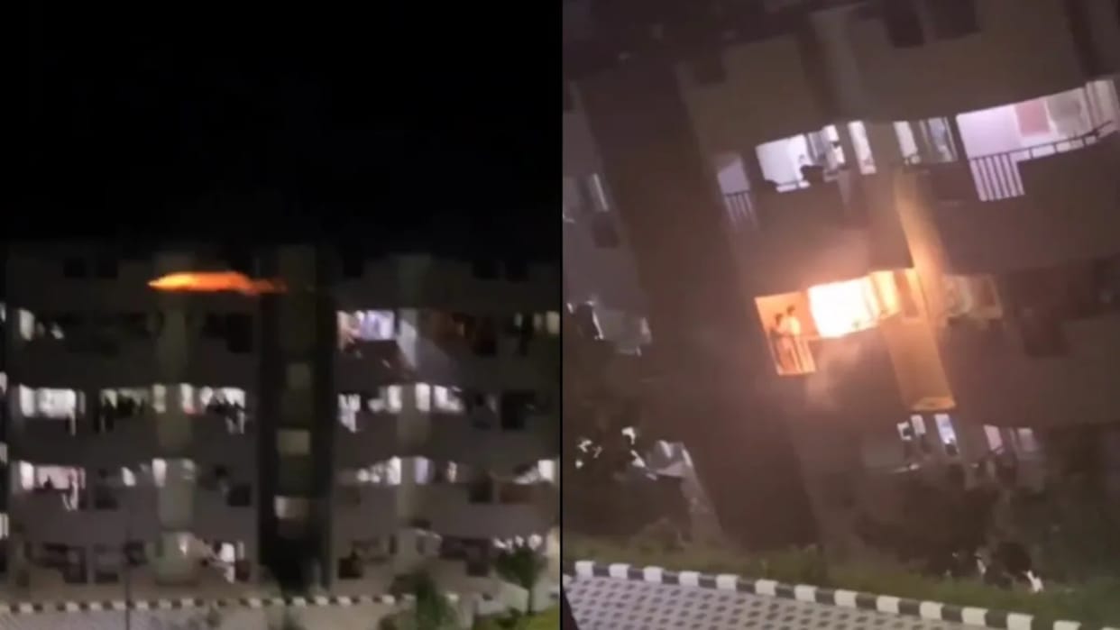 Diwali Viral Video boys hostel Two groups fight with firecrackers and rockets Diwali Celebration