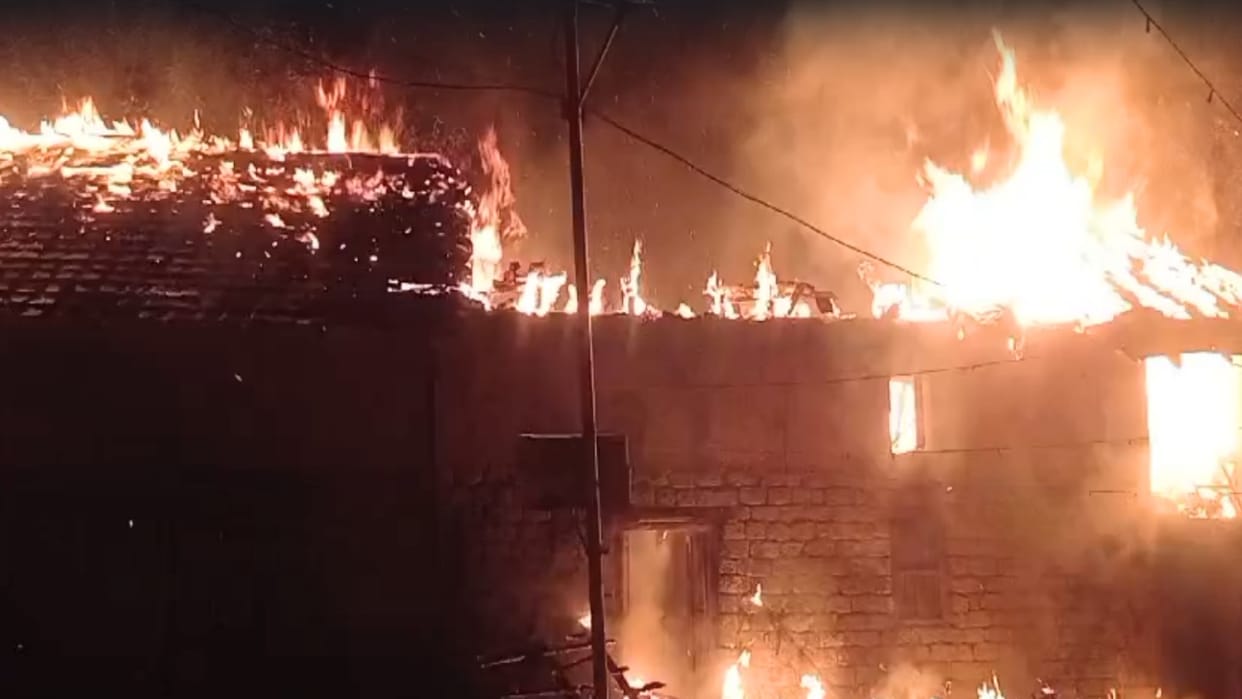 On the night of Diwali, six cow shelters, one room and a kitchen burnt to ashes in Bilaspur