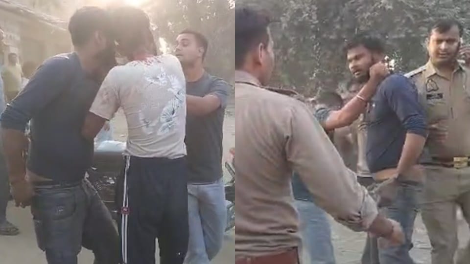 Bullying in front of Kumarala Chowki: Chaos at liquor shop, youths kicked and punched each other, Video Viral