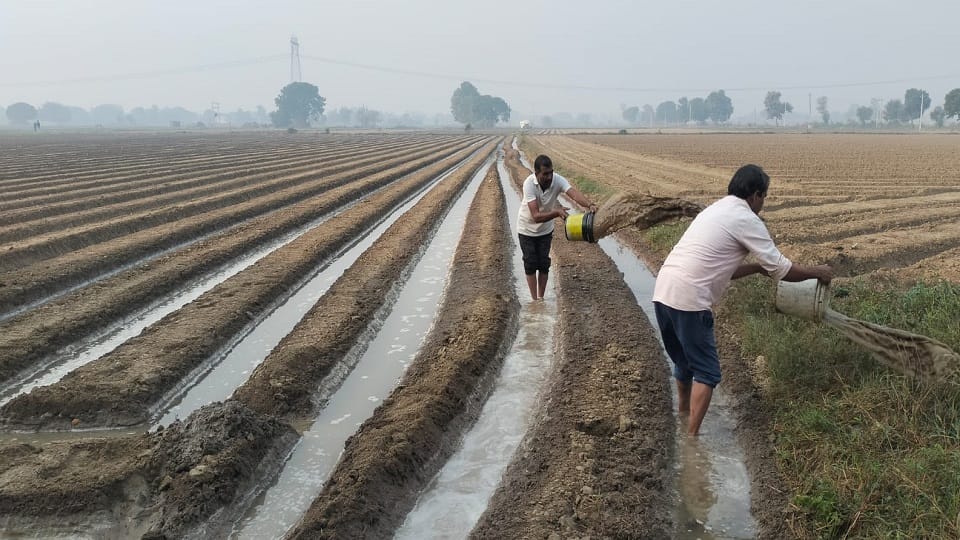 Bamba track cut in Bisanpur-Jagatpur of Atrauli
