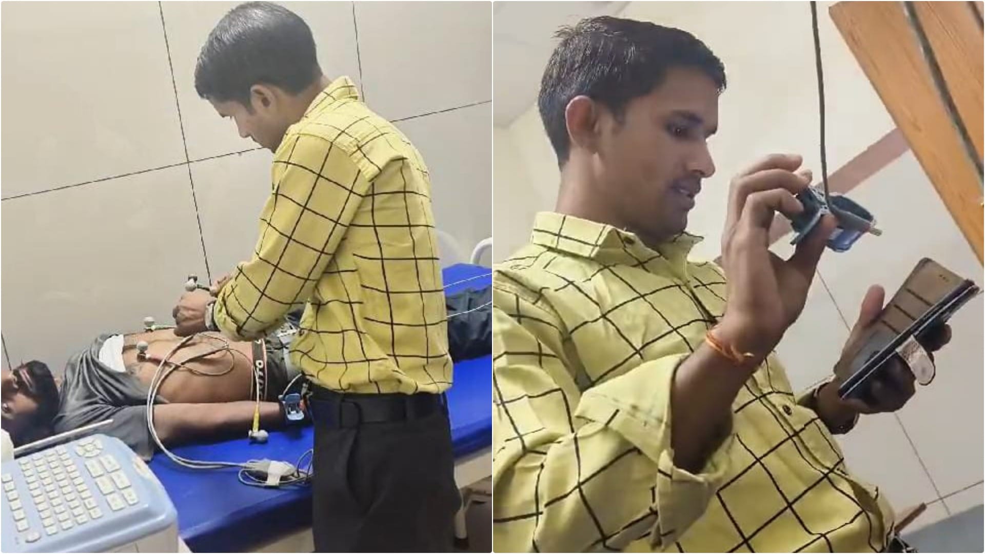 संविदा कर्मचारी ने यूट्यूब पर देख किया मरीज का ईसीजी