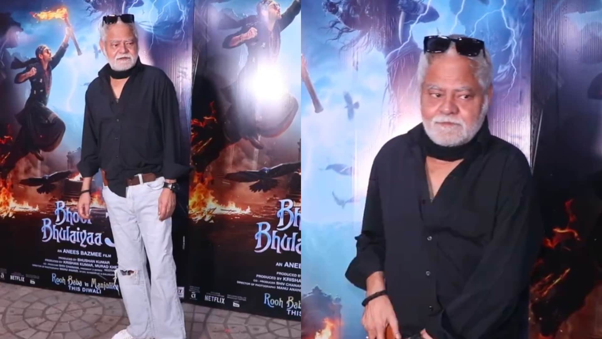 Bhool Bhulaiyaa 3 screening photos of Ravi Dubey Anees bazmee Sanjay Mishra Kartik Aaryan in a special style