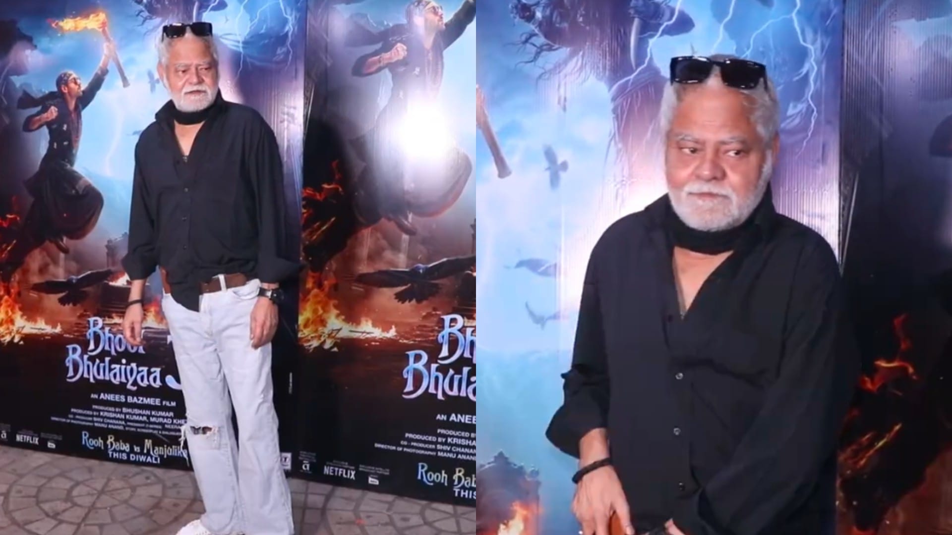 Bhool Bhulaiyaa 3 screening photos of Ravi Dubey Anees bazmee Sanjay Mishra Kartik Aaryan in a special style