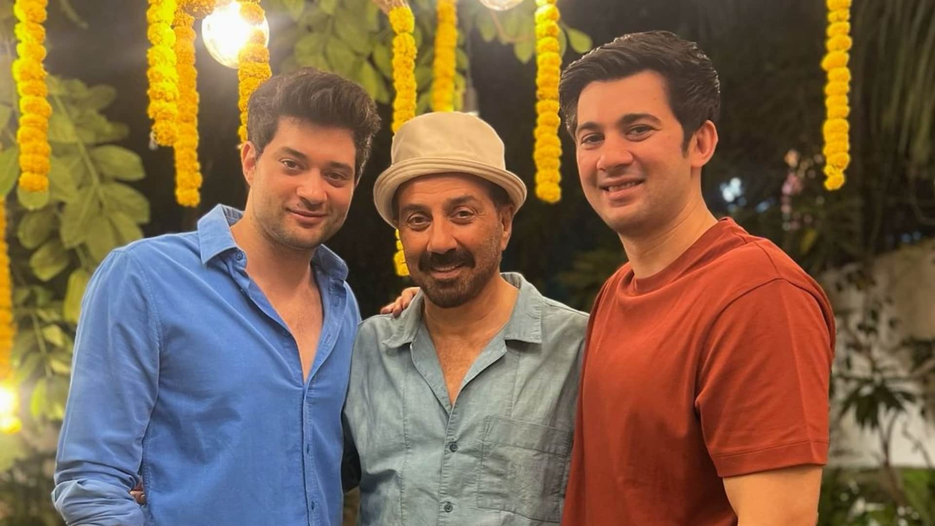 Sunny Deol Wishes Fans Happy Diwali shares adorable family Photos Bobby Deol and Sons viral on social medai