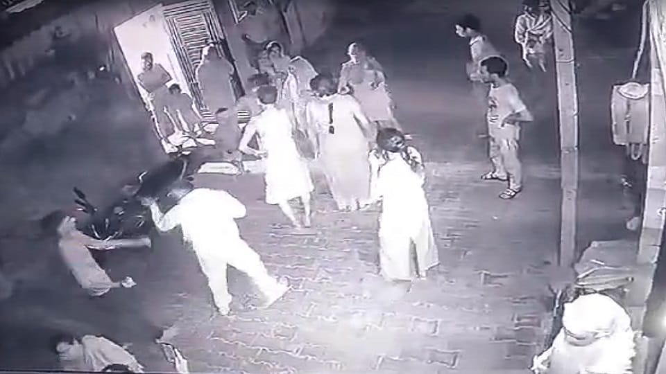 neighbours from other community entered house of a Hindu family and beat them up for bursting firecrackers In