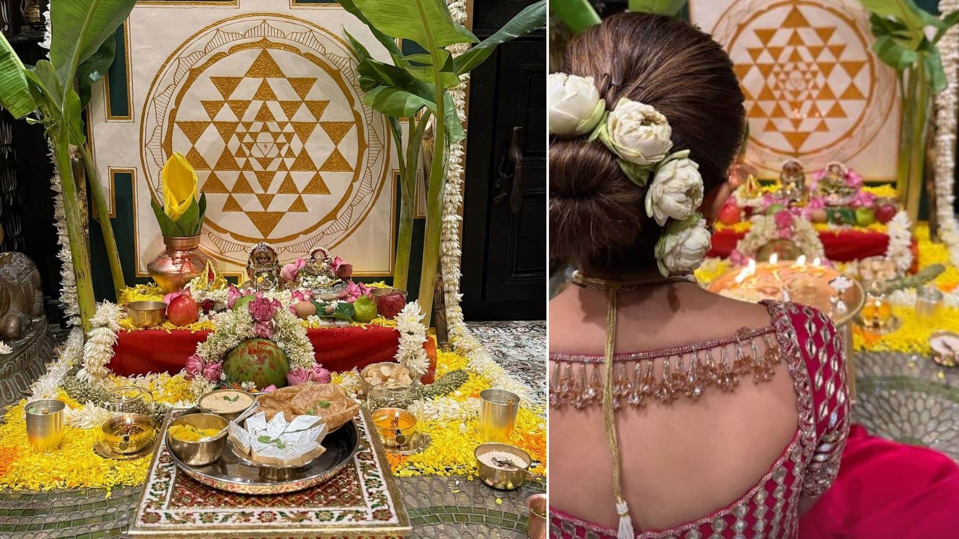 Shilpa Shetty Kundra steps up the Diwali glam in a red satin saree and mirror work blouse for celebrations
