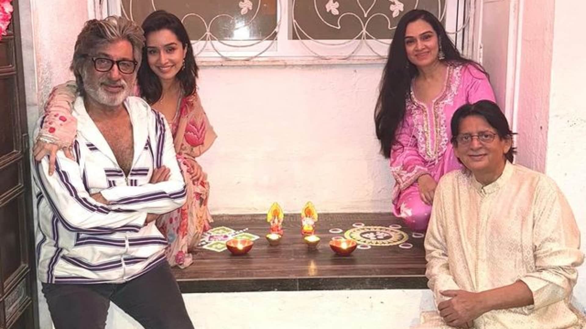 Stree 2 actress Shraddha Kapoor enjoyed her diwali Celebrations with Family and her pet dog