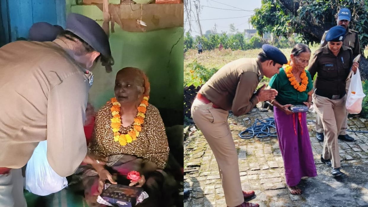 Uttarakhand police initiative on Diwali visited senior citizens homes elderly became emotional Watch Photos
