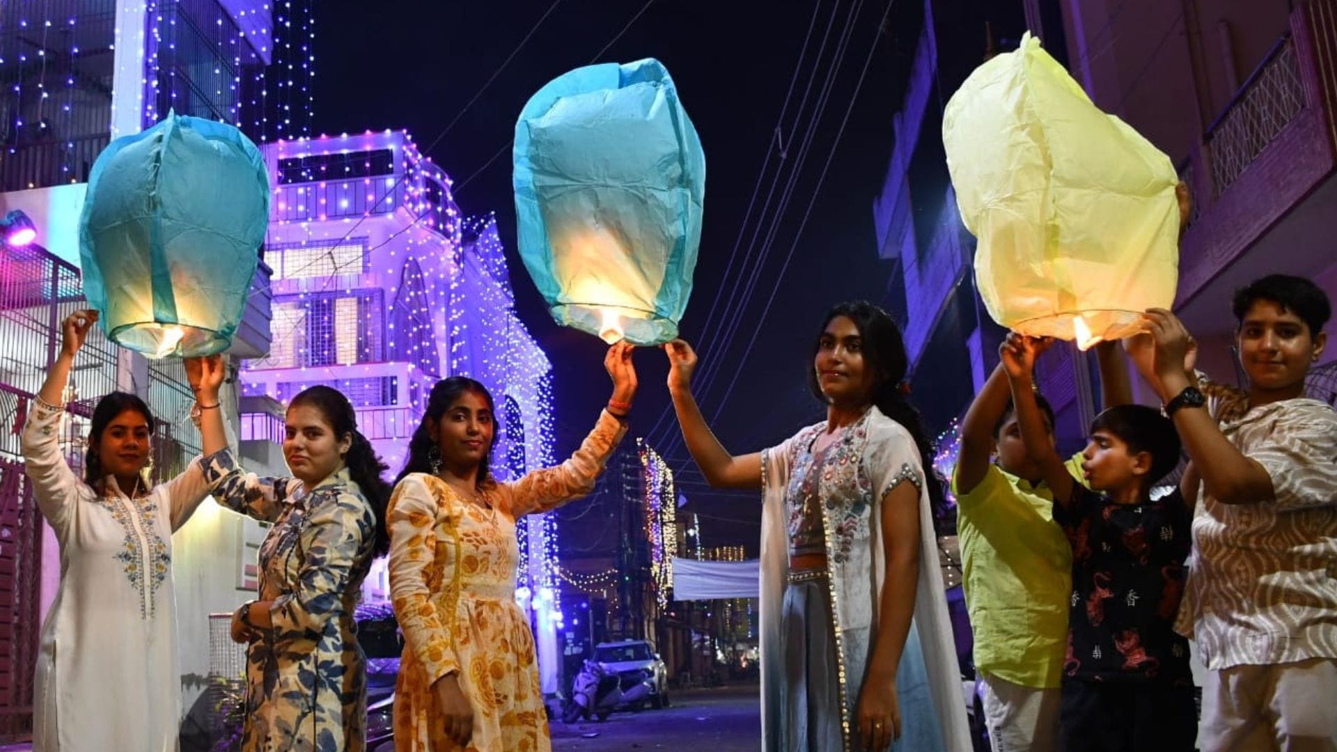 Deepawali Laxmi Puja in Baba vishwanath courtyard ghats and streets also seen gaiety lots of fireworks