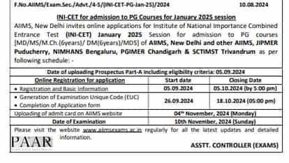 INI CET admit card 2025 Releasing soon at aiimsexams.ac.in; here’s how to download