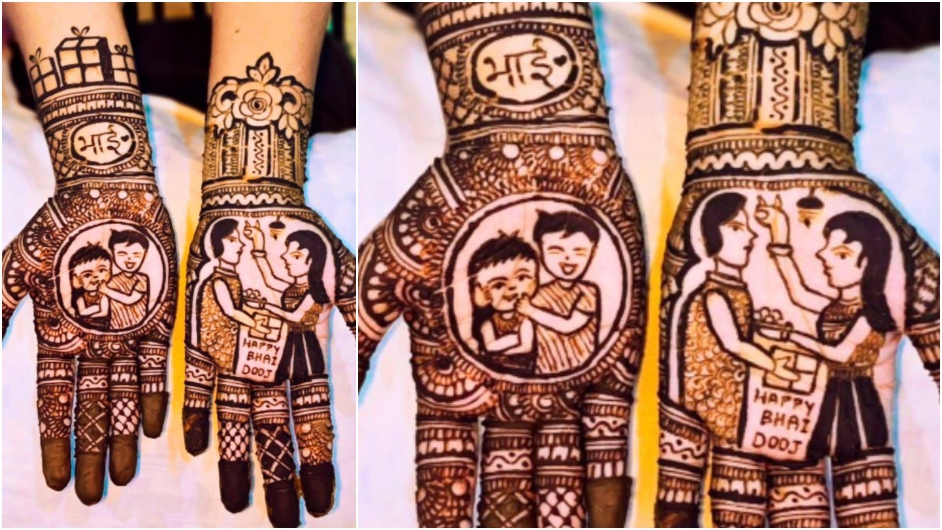 Bhai Dooj 2024 Special Mehndi Designs Images Easy And Simple Mehndi Design For Bhaiya Dooj Puja