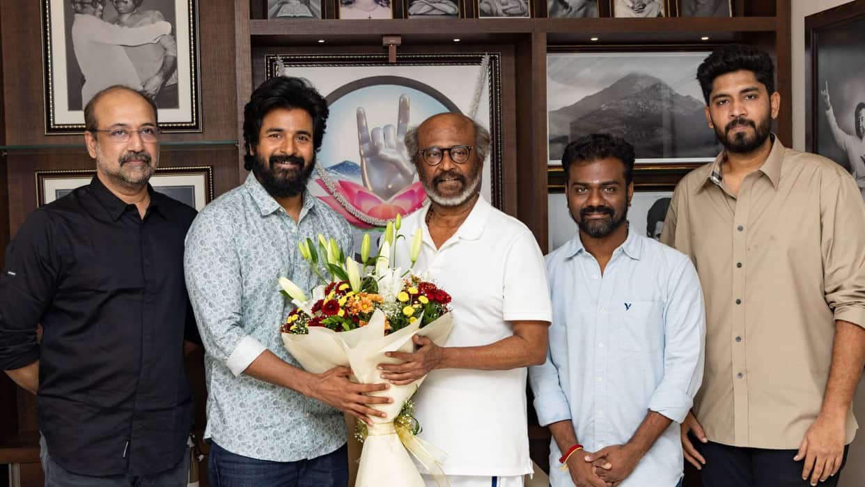 Rajinikanth meets amaran team congratulates Sivakarthikeyan kamal haasan and film cast and crew shares pics
