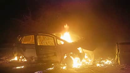 Jalore Driver dies after car catches fire after colliding with Raniwada overbridge culvert