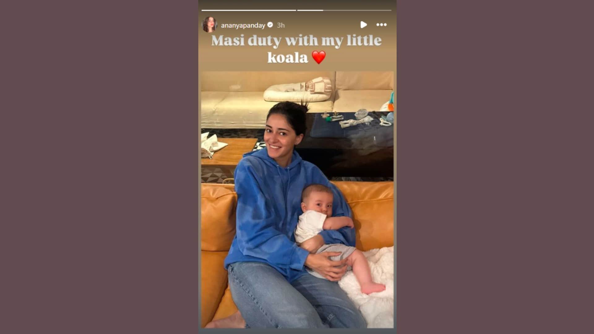 Ananya Pandey shared a picture with her sister alanna panday baby was seen performing masjid duty in photo