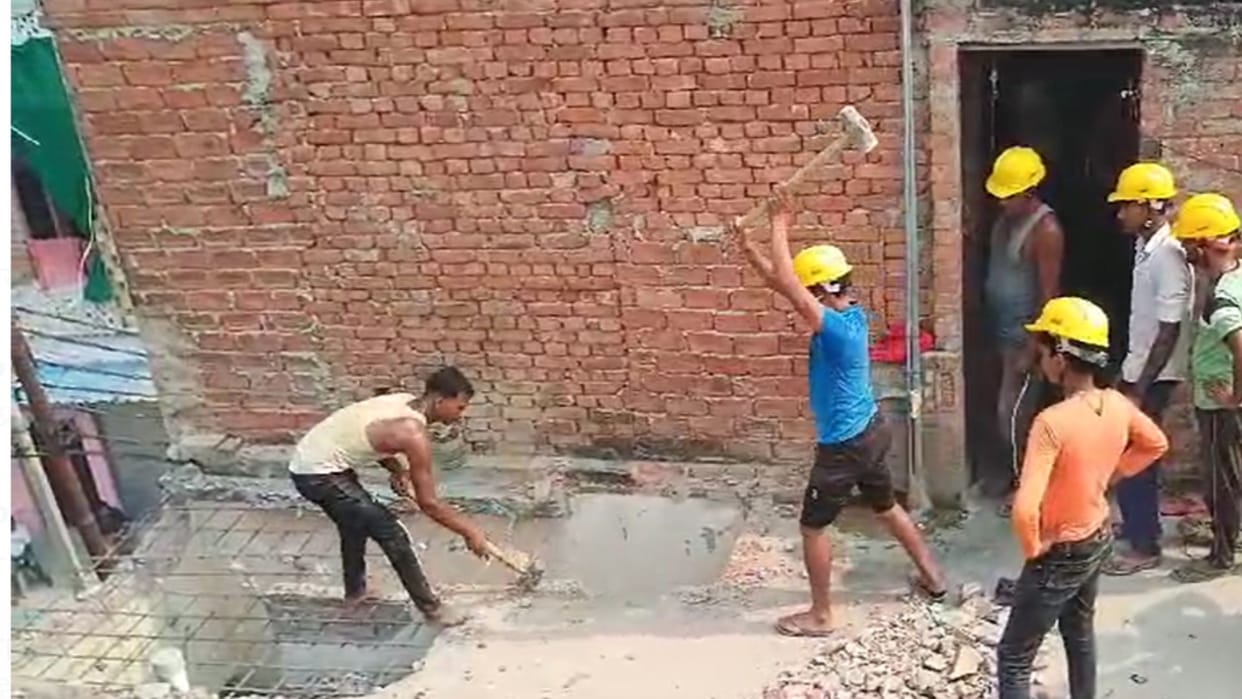 Administrative hammer is being used on the house built on the drain