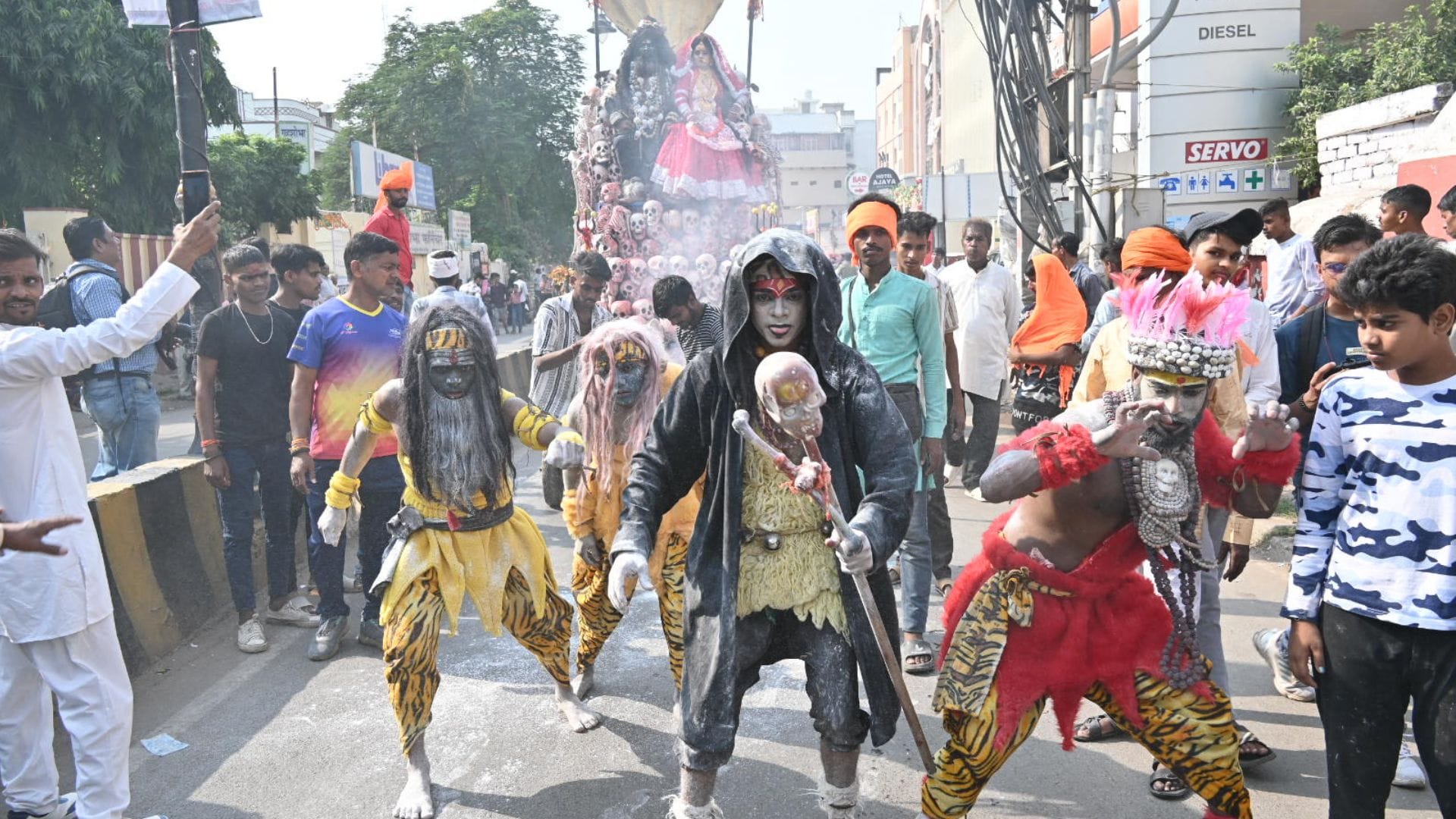 Ghosts ghouls came out Mahakali and Mahadev eight kilometer long procession 5244 year old tradition followed