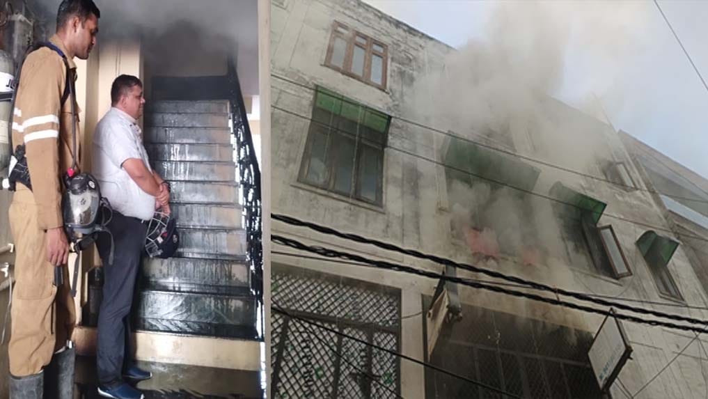 Kanpur: Fire broke out in a shop in Birhana Road medicine market