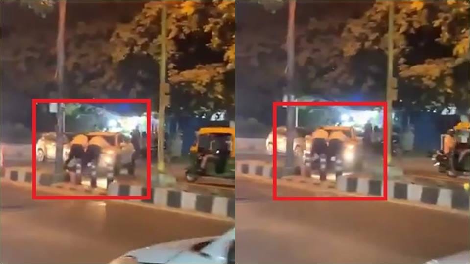 Two minors who hung policemen on the bonnet of a car were caught