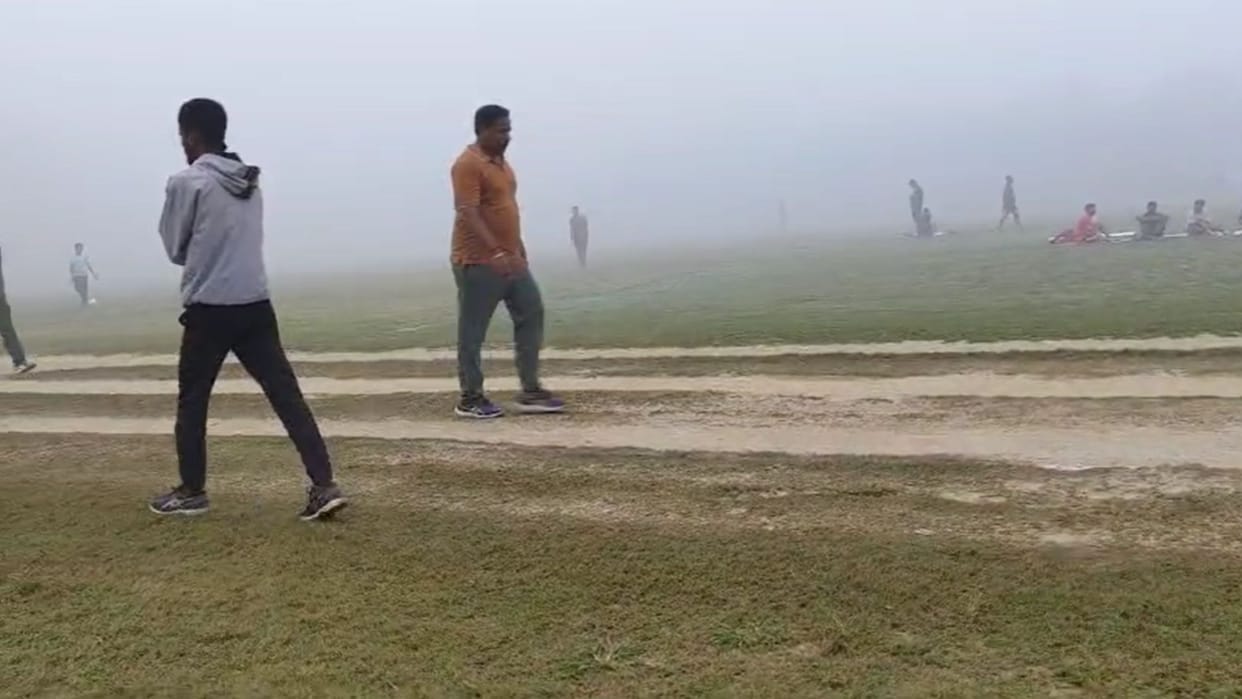 Weather changed blanket of fog in the morning,veil of haze by evening increase in cold