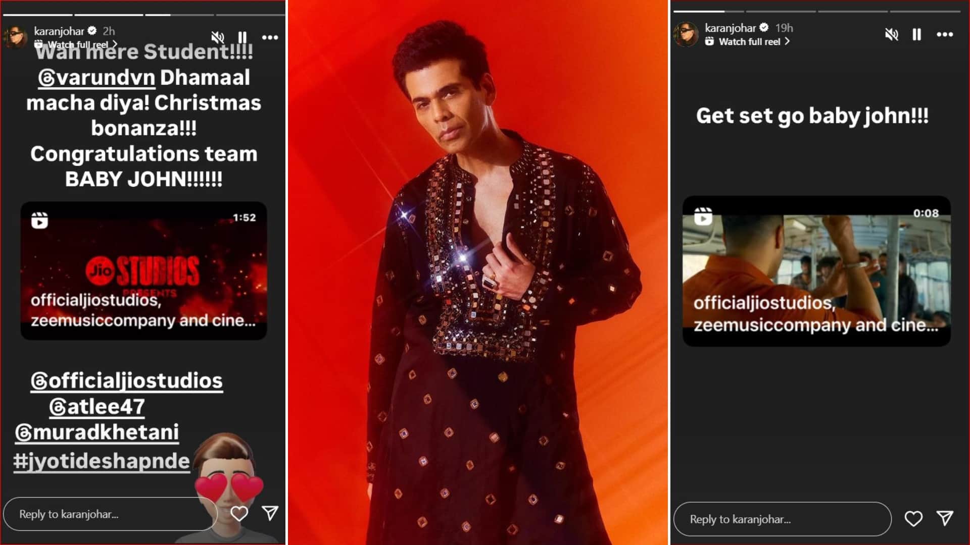 Varun Dhawan Baby John Taster Cut impressed Karan Johar said Wah Mere Student