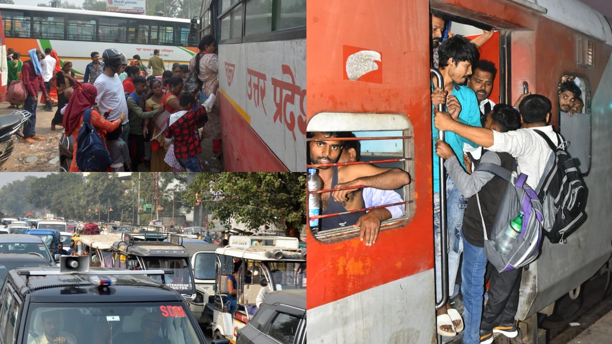 People had to travel amidst difficulties on Bhai Dooj