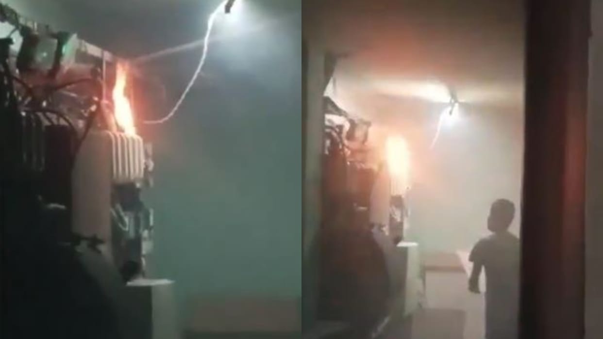 Panic spread due to fire in the electrical panel board in Prabha Cinema Bareilly