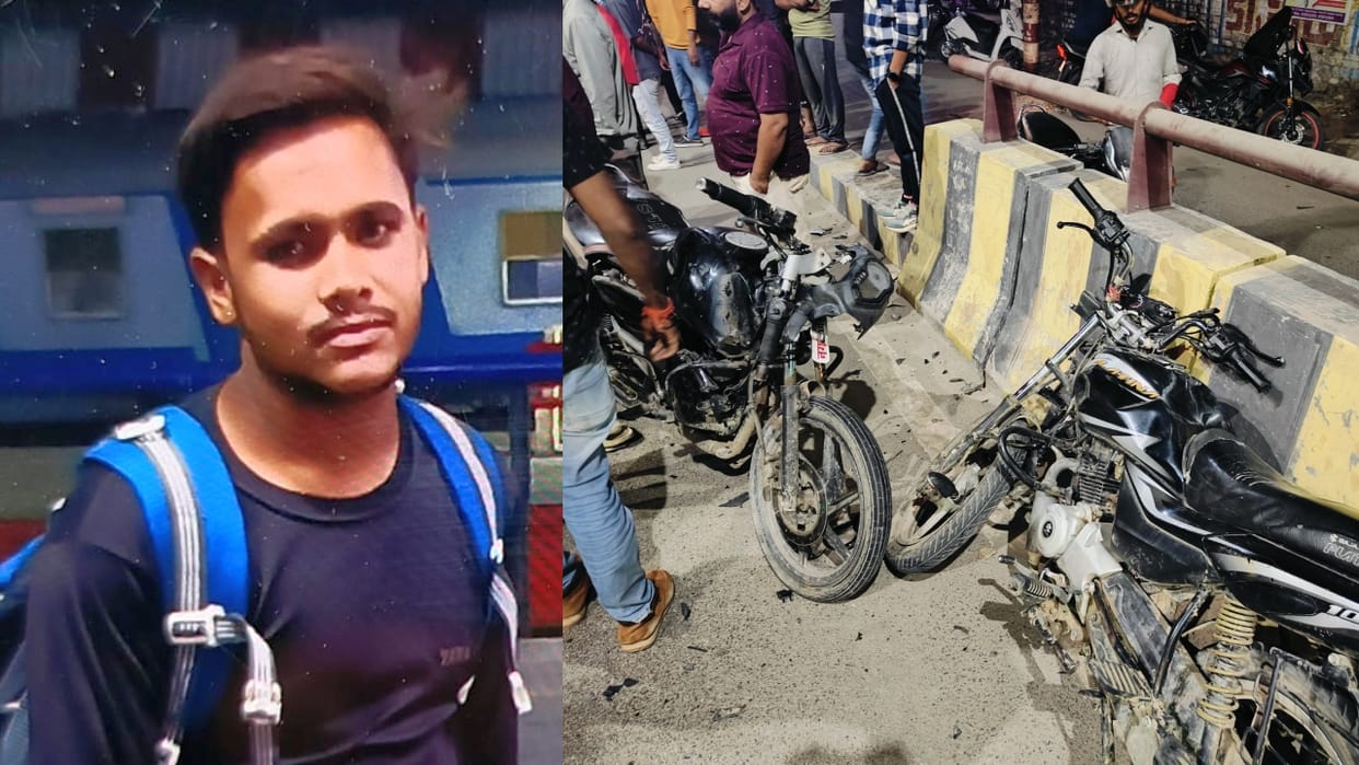 man died and six people injured as two bikes collided on IVRI bridge in bareilly