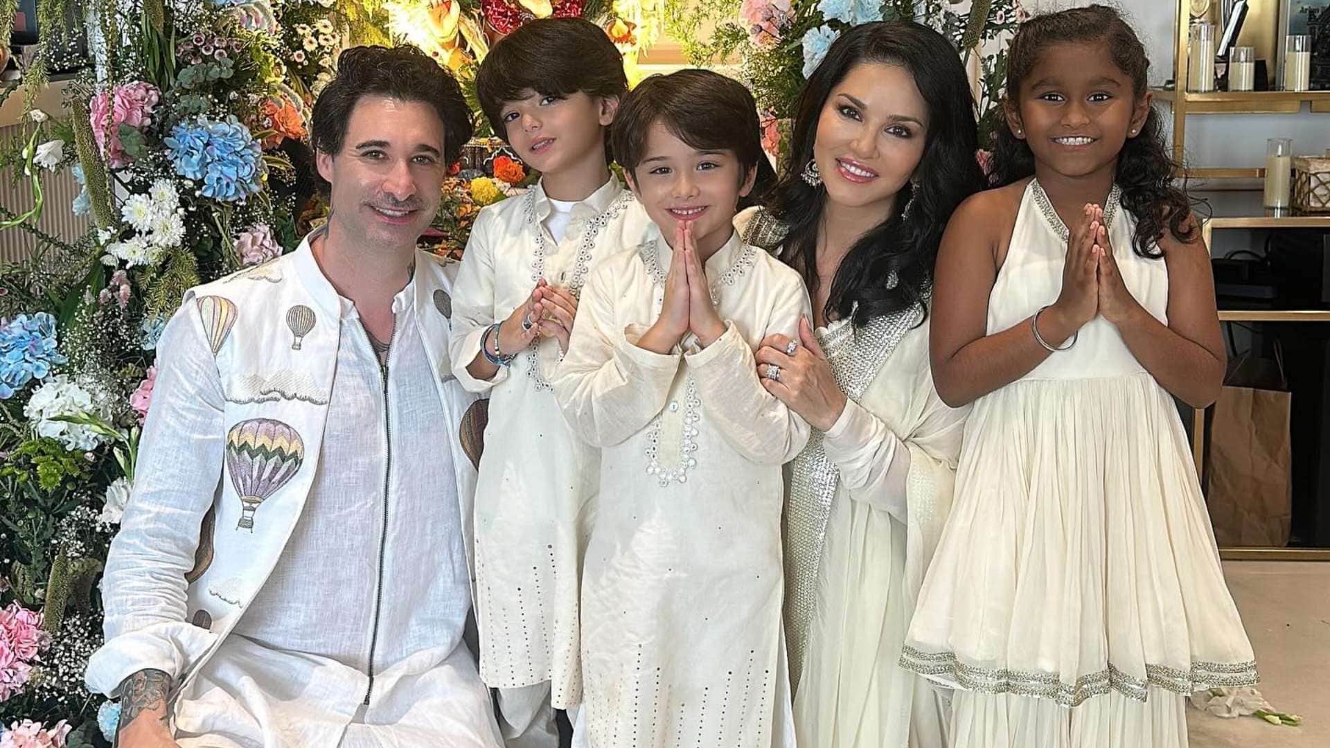 Sunny Leone and Daniel Weber got married for second time repeated the vows in front of their childrens