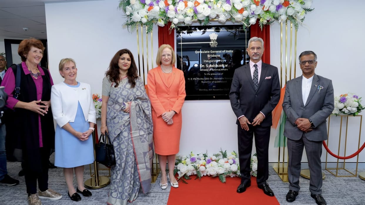 Jaishankar opens new Indian consulate in Brisbane, pays homage to Mahatma Gandhi