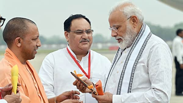 Yogi-PM Modi-JP Nadda Meeting in Delhi CM Yogi invited PM to Maha Kumbh Prayagraj discussed UP by-elections