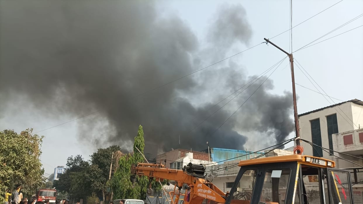 Massive fire in two factories in Sonipat's big industrial area