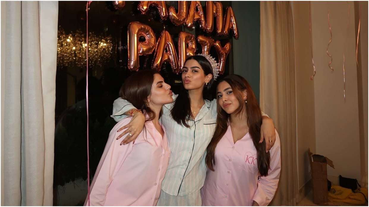 Khushi Kapoor Birthday actress organised pajama party her girl gang vedang raina and boney kapoor participated