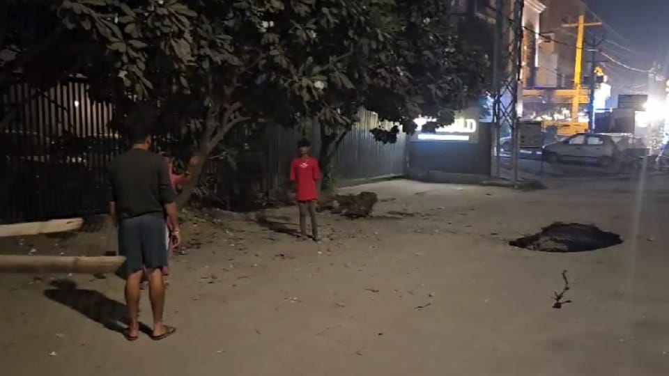 A young man fell into a 22 feet deep sewer manhole in Panipat along with his bike