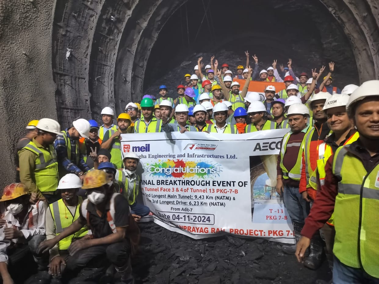 Rishikesh-Karnprayag Rail line 9.4 km long main tunnel of Narkota-Sumerpur crossed