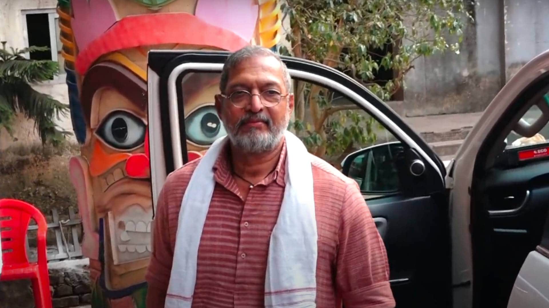 nana patekar utkarsh sharma simrat kaur promoting anil sharma film vanvaas on set of saregamapa video viral