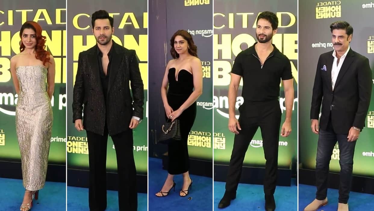 Citadel Honey Bunny Premiere Blue Carpet Samantha Ruth Prabhu Varun Dhawan Sikander Kher Shahid Kapoor more