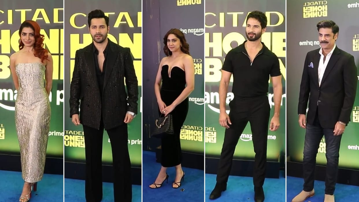 Citadel Honey Bunny Premiere Blue Carpet Samantha Ruth Prabhu Varun Dhawan Sikander Kher Shahid Kapoor more