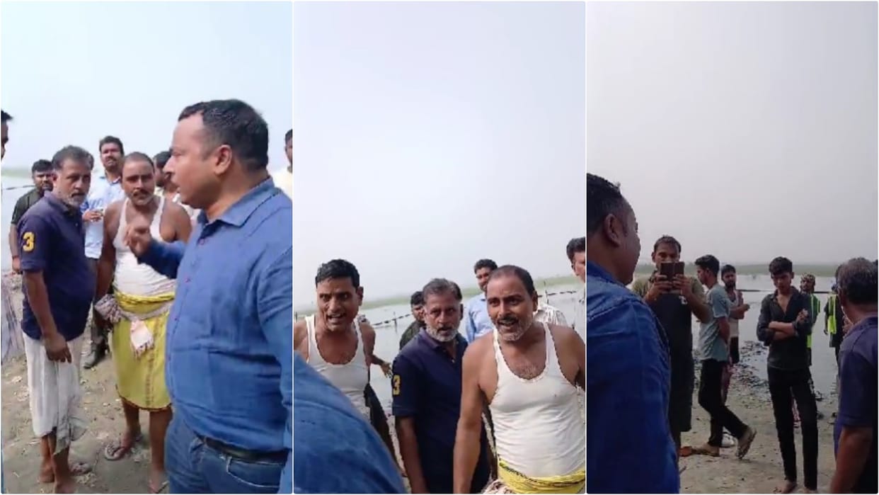 Hajipur News: Ruckus at Chhath Ghat, altercation between local people and Executive Officer, video goes viral