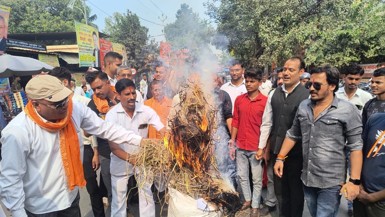 Protest against Canadian Prime Minister in Shahjahanpur
