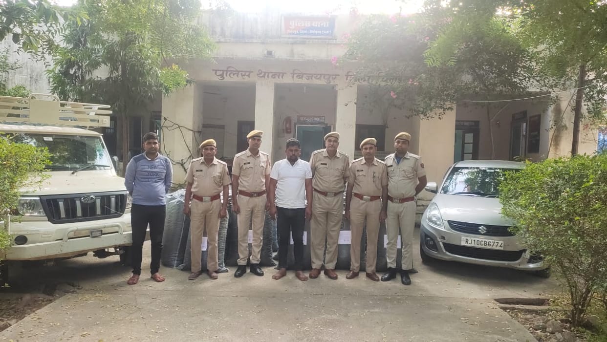 Firing between police and smugglers 10 quintals of Doda powder worth Rs 1.5 crore seized in chittorgarh