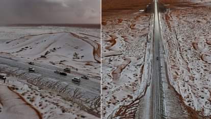 सऊदी अरब में बर्फबारी