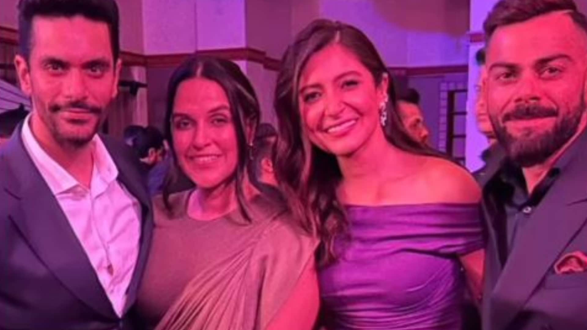 Anushka Sharma Can not Stop Laughing As Virat Kohli Fun Side shared by angad bedi see Unseen Viral Video