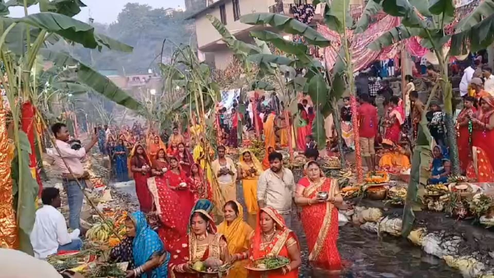 Chhath Puja 2024 devotees Doing sunset Puja during 36 hours of waterless fast Uttarakhand Photos