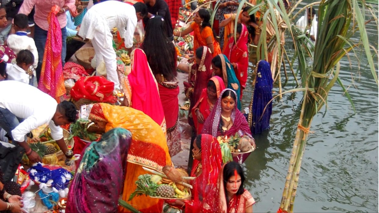 Chhath festival celebrated with great pomp in Kaithal