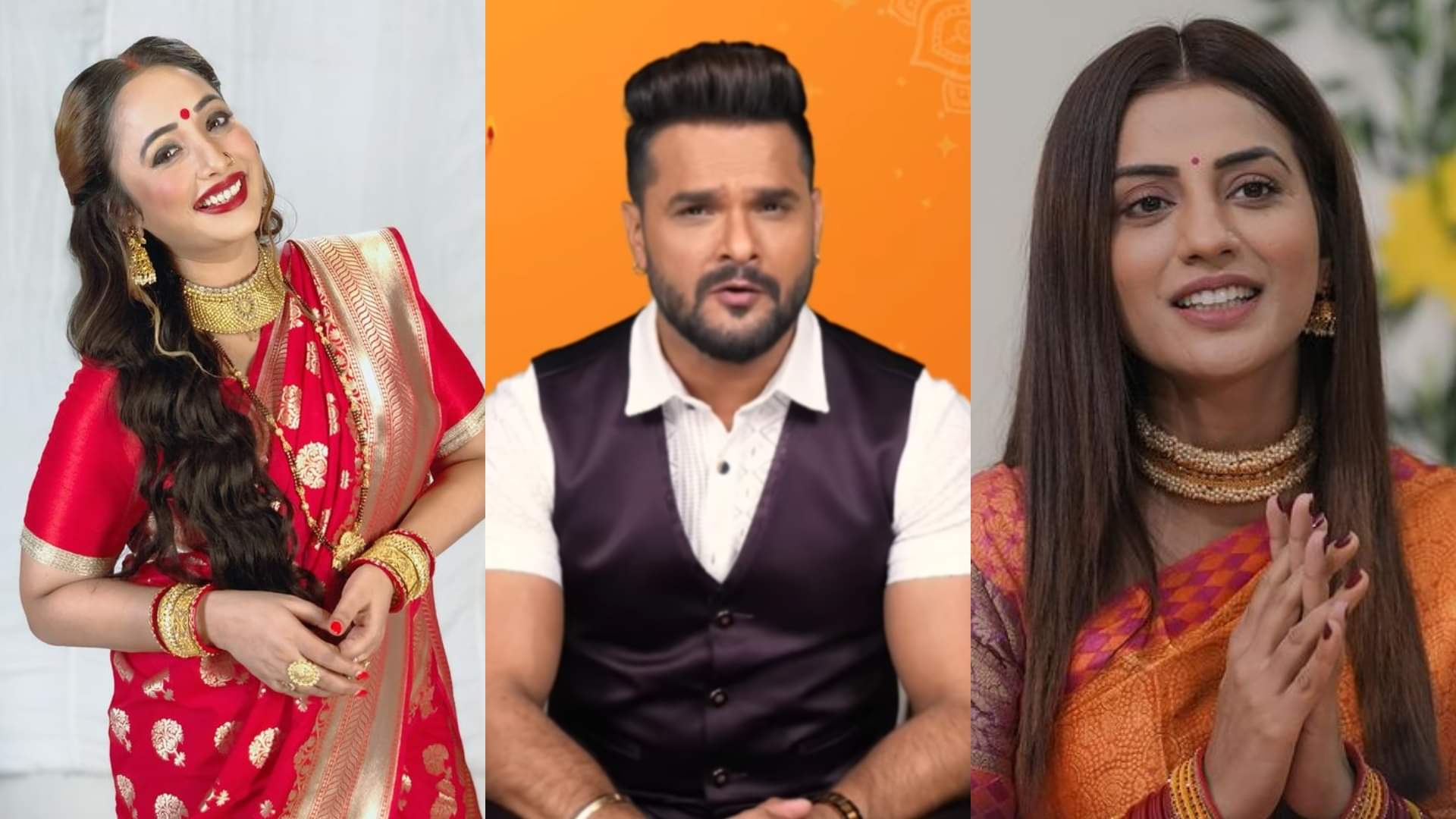 Bhojpuri stars Akshra Singh Rani Chatterjee Pawan Singh Khesari Lal Yadav Manisha Rani celebrate Chhath Puja