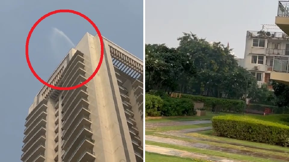 Artificial rain made in DLF Society in Gurugram